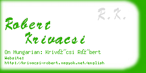 robert krivacsi business card